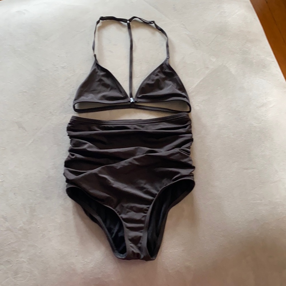 Retro High Waist Bikini with Ruching
